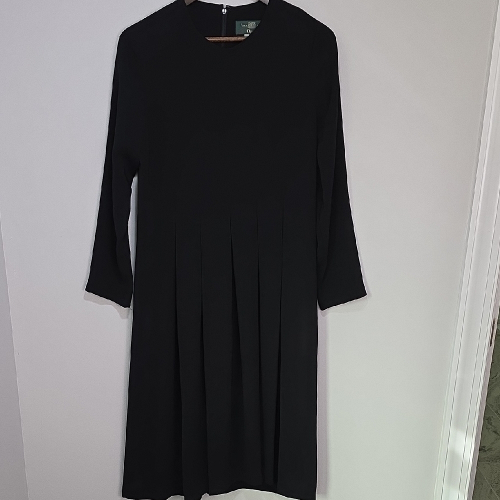 Orvis Classic Black Long‎ Sleeve Womens Dress Size 6 Polyester Vintage